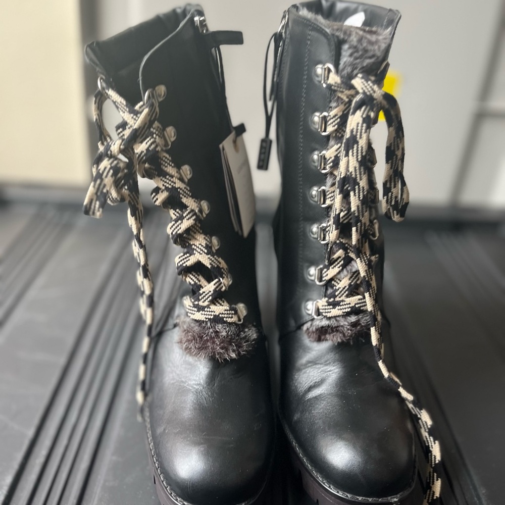 Black Lace-Up Women's Boots